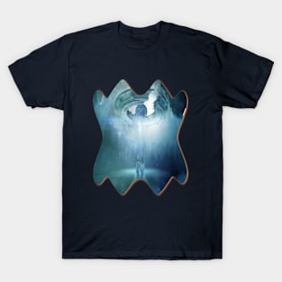 Children walking towards a UFO T-Shirt